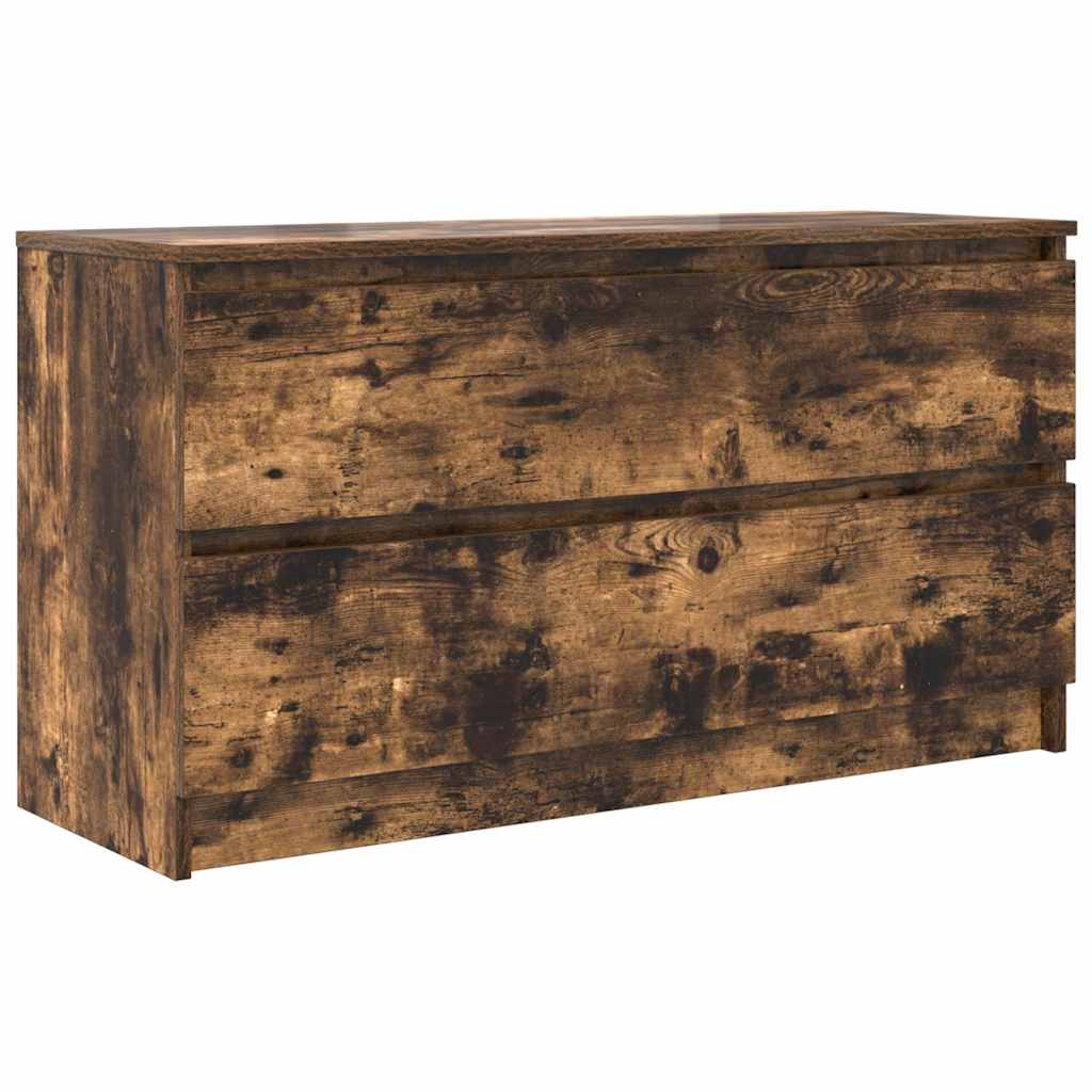 Meuble TV chêne fumé 100x35x54 cm bois d'ingénierie - XIOS