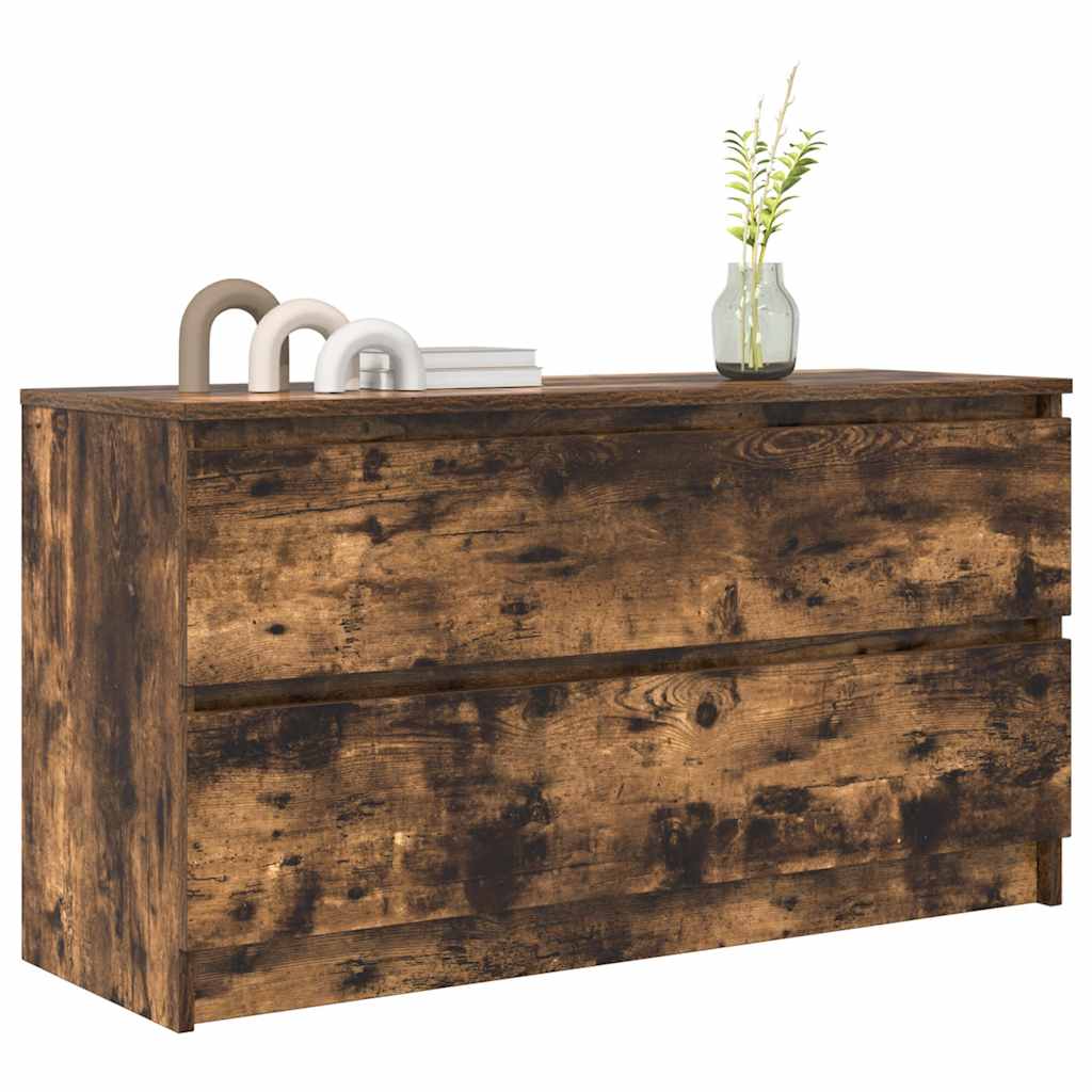 Meuble TV chêne fumé 100x35x54 cm bois d'ingénierie - XIOS