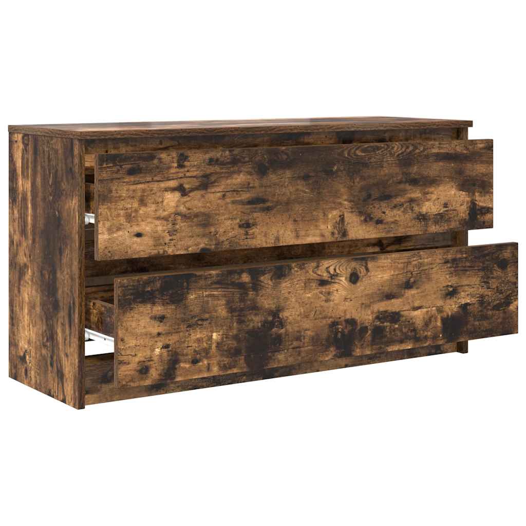 Meuble TV chêne fumé 100x35x54 cm bois d'ingénierie - XIOS
