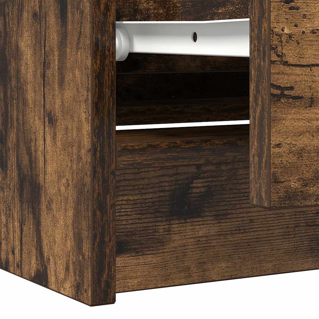 Meuble TV chêne fumé 100x35x54 cm bois d'ingénierie - XIOS