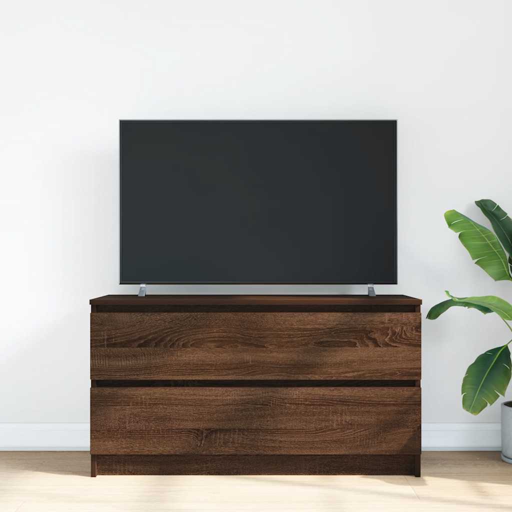 Meuble TV chêne marron 100x35x54 cm bois d'ingénierie - XIOS