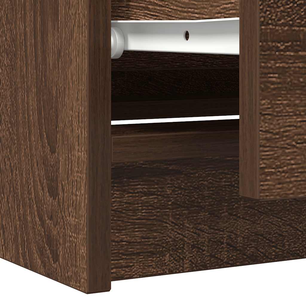 Meuble TV chêne marron 100x35x54 cm bois d'ingénierie - XIOS
