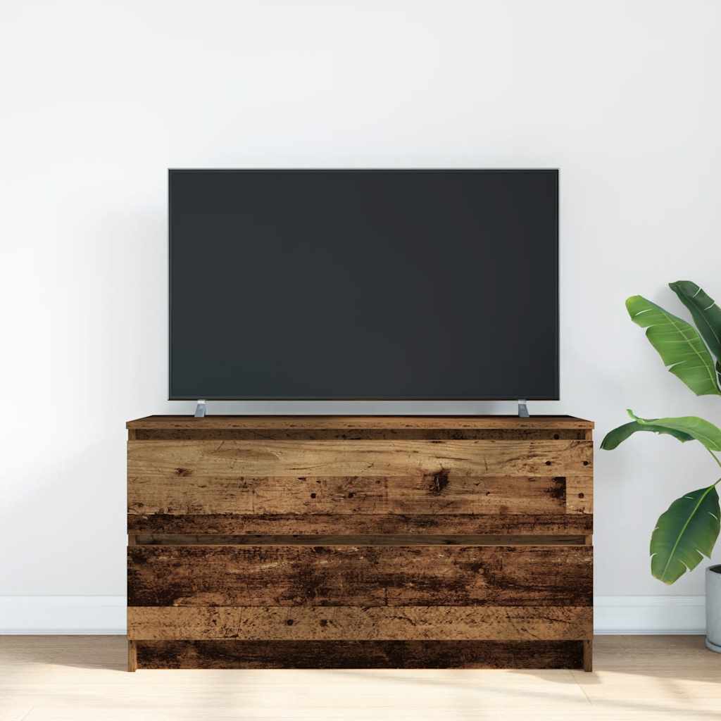 Meuble TV vieux bois 100x35x54 cm bois d'ingénierie - XIOS