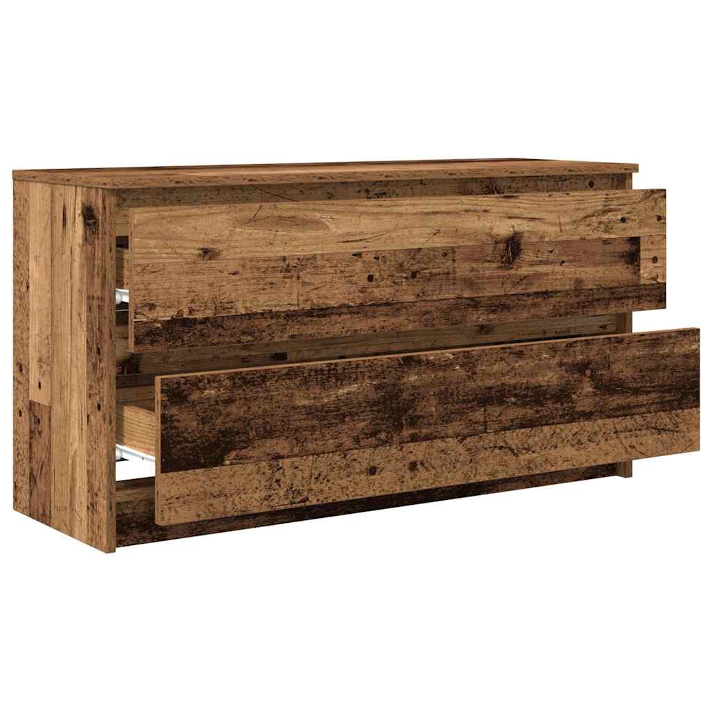 Meuble TV vieux bois 100x35x54 cm bois d'ingénierie - XIOS