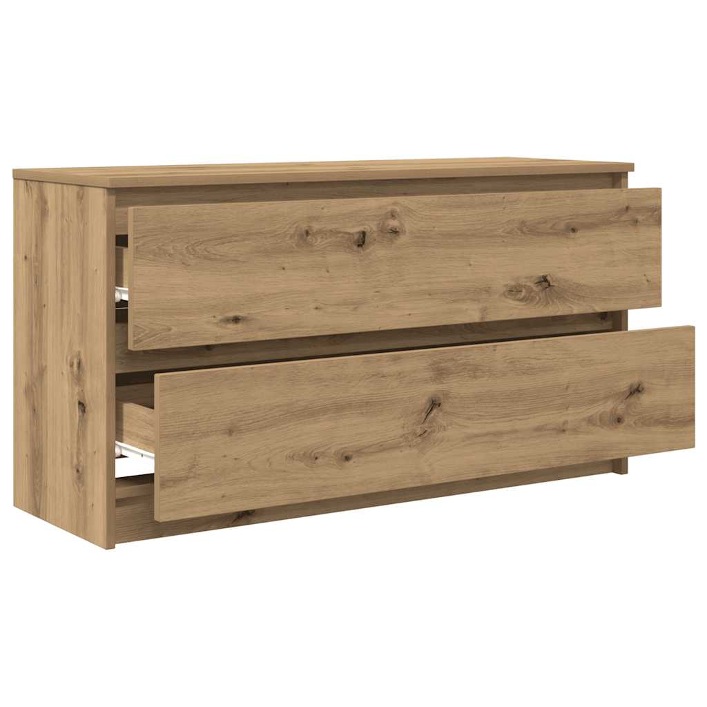 Meuble TV chêne artisanal 100x35x54 cm bois d'ingénierie - XIOS