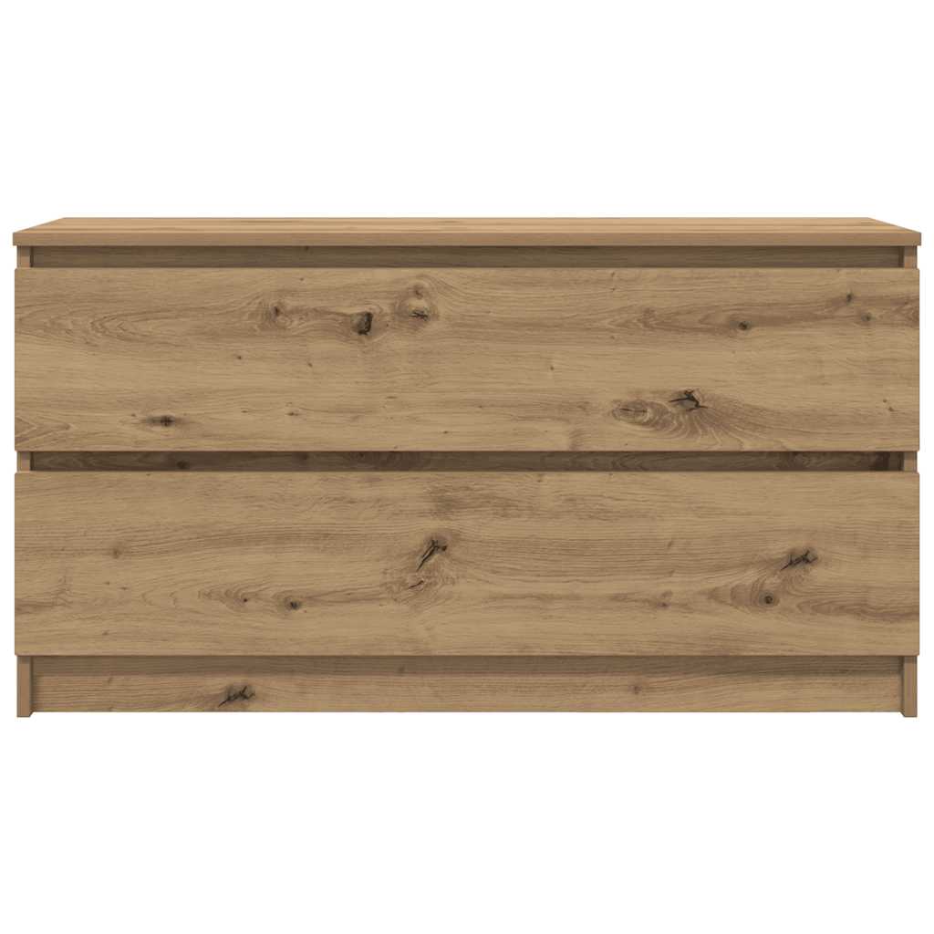 Meuble TV chêne artisanal 100x35x54 cm bois d'ingénierie - XIOS