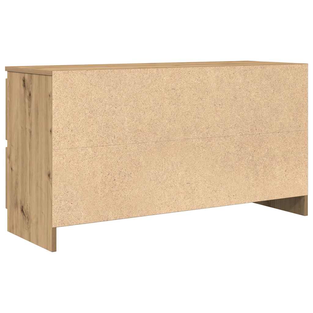 Meuble TV chêne artisanal 100x35x54 cm bois d'ingénierie - XIOS
