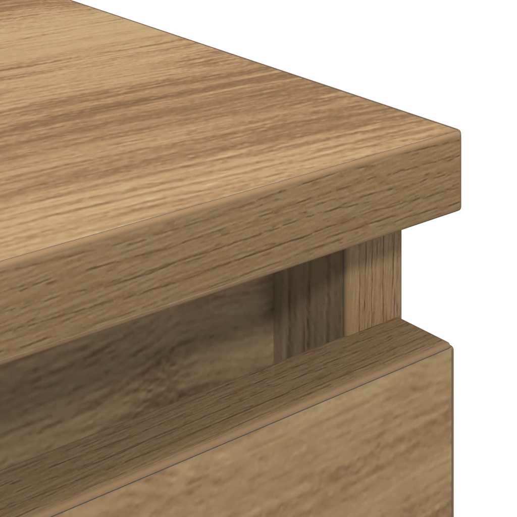 Meuble TV chêne artisanal 100x35x54 cm bois d'ingénierie - XIOS