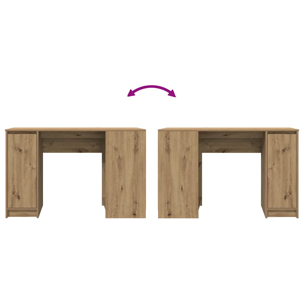 Bureau chêne artisanal 120x42x76 cm bois d'ingénierie Bureaux vidaXL