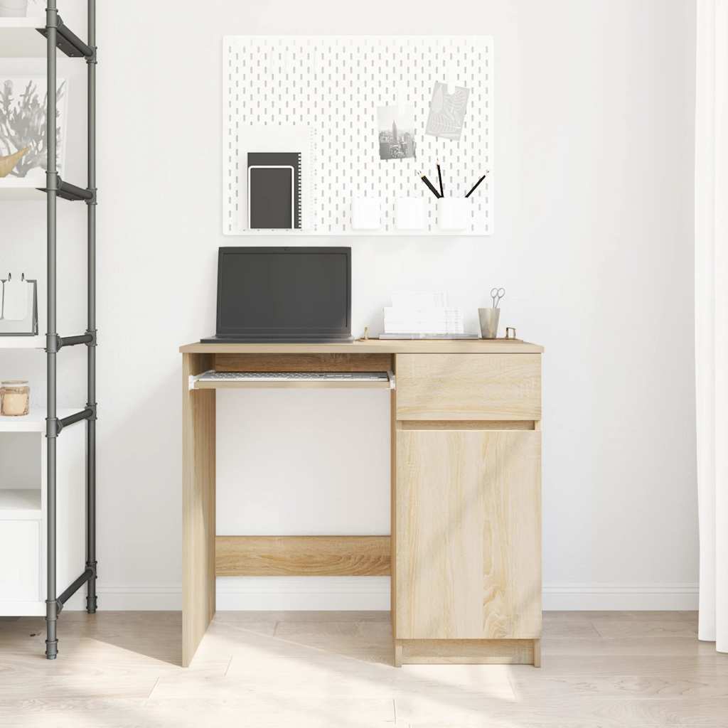 Bureau chêne Sonoma 86x49x76 cm bois d'ingénierie Bureaux vidaXL