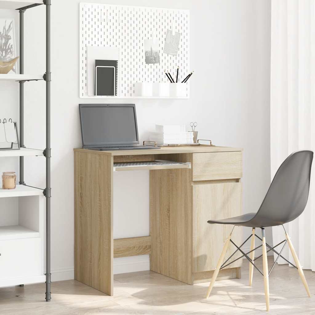 Bureau chêne Sonoma 86x49x76 cm bois d'ingénierie Bureaux vidaXL