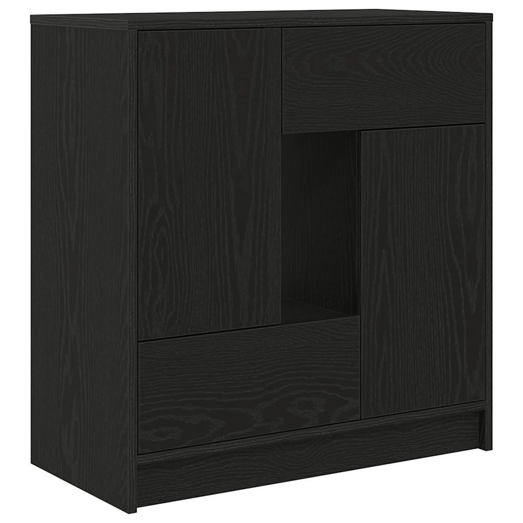 Buffet avec tiroirs et portes chêne noir 70,5x34x74,5 cm - XIOS
