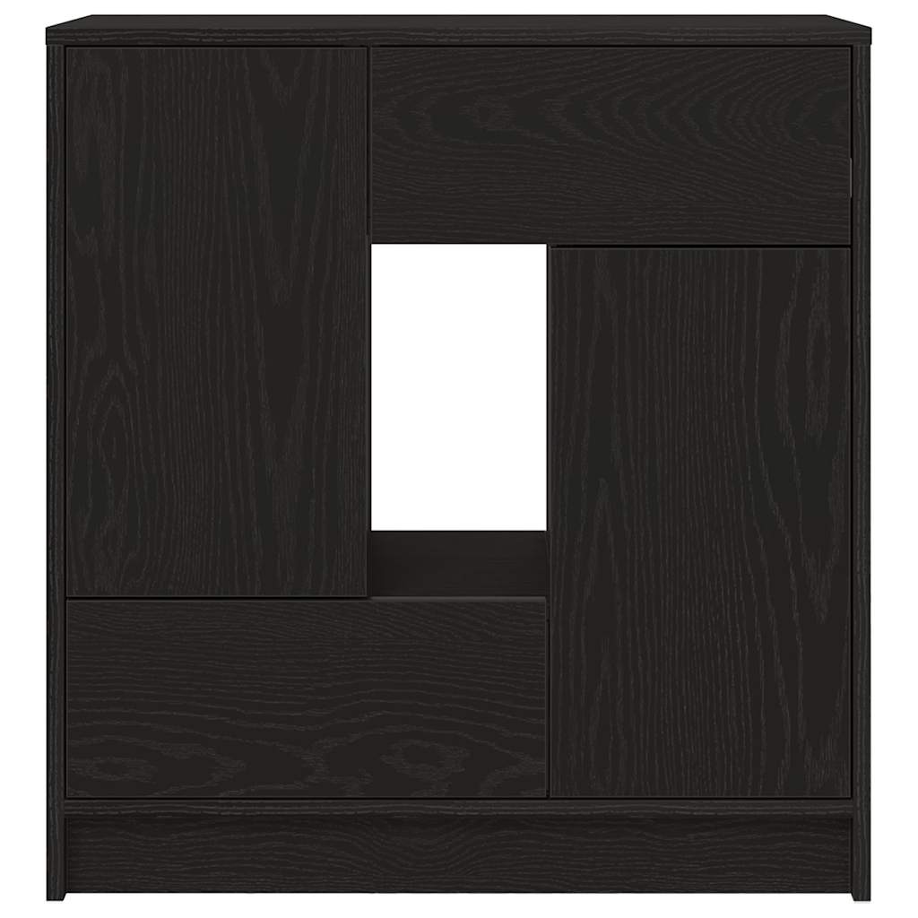 Buffet avec tiroirs et portes chêne noir 70,5x34x74,5 cm - XIOS