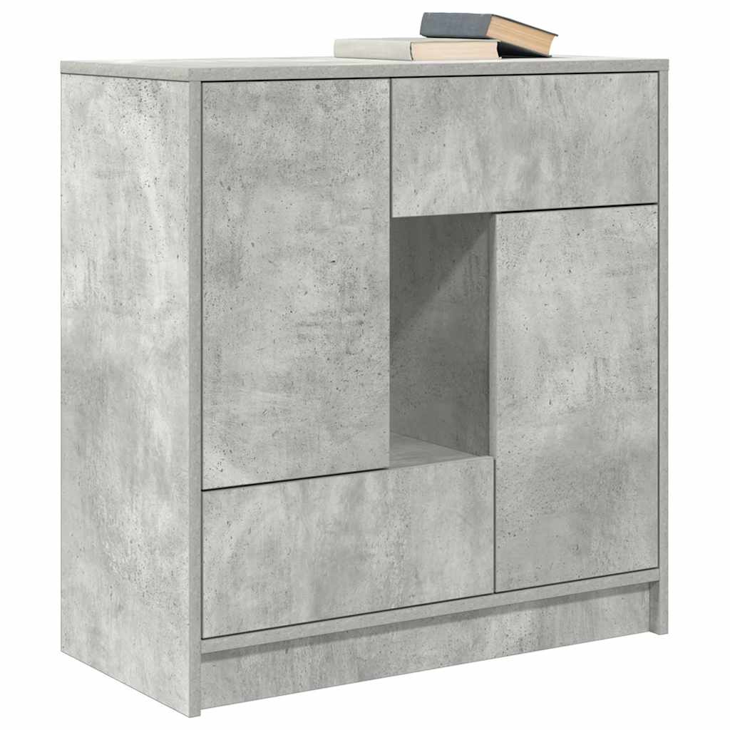 Buffet avec tiroirs et portes gris béton 70,5x34x74,5 cm