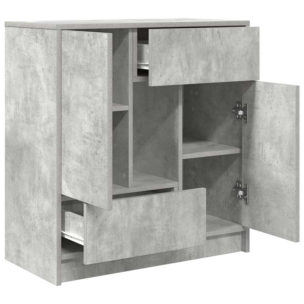 Buffet avec tiroirs et portes gris béton 70,5x34x74,5 cm