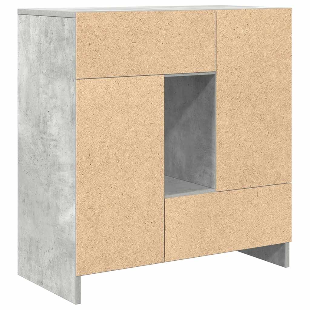 Buffet avec tiroirs et portes gris béton 70,5x34x74,5 cm