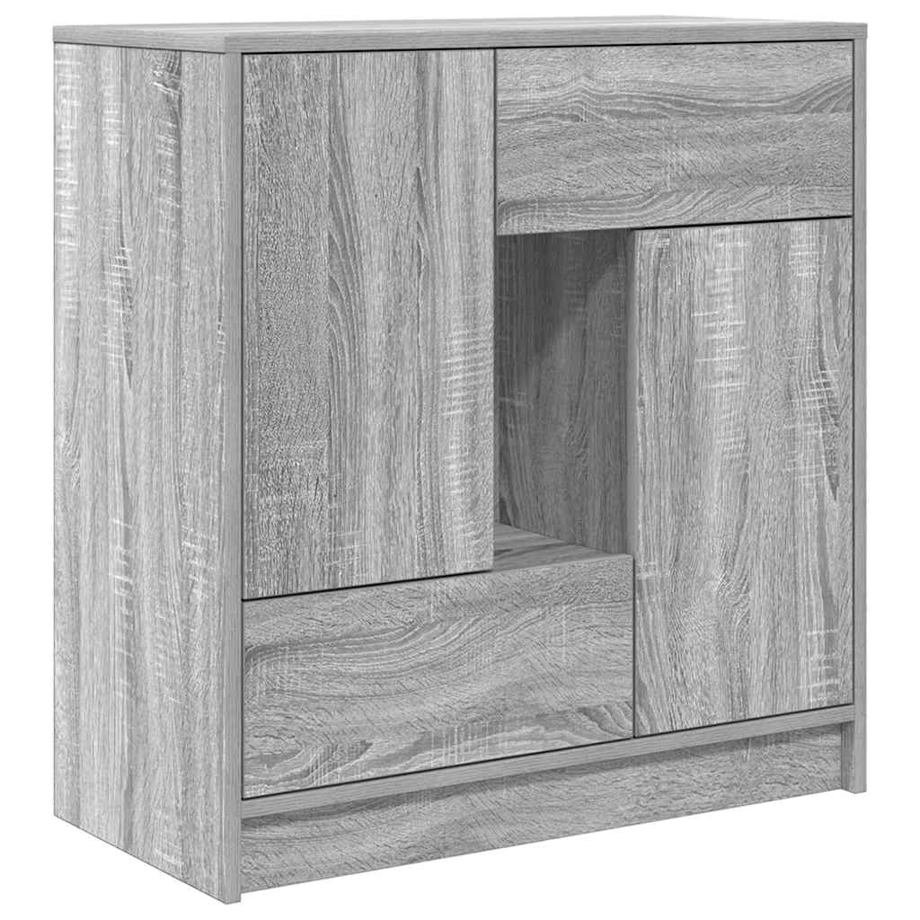 Buffet avec tiroirs et portes sonoma gris 70,5x34x74,5 cm