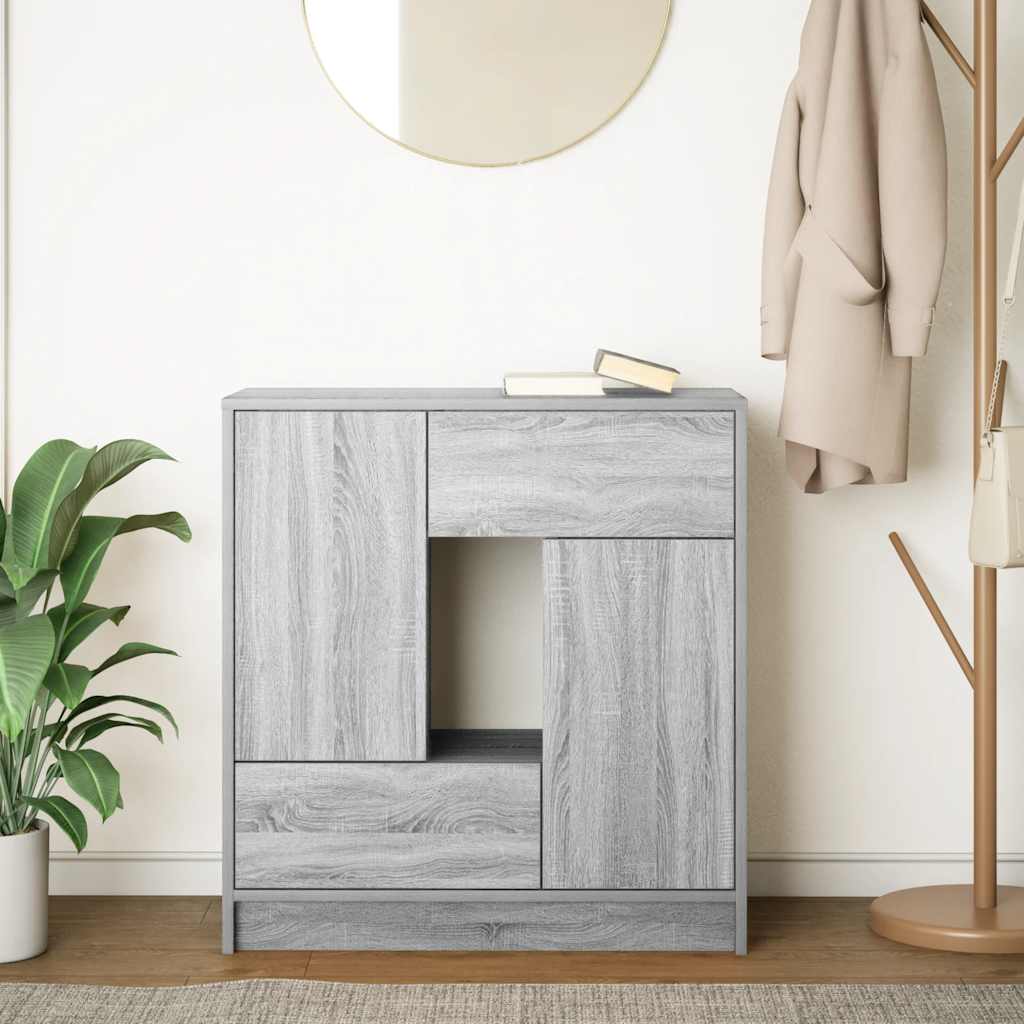 Buffet avec tiroirs et portes sonoma gris 70,5x34x74,5 cm