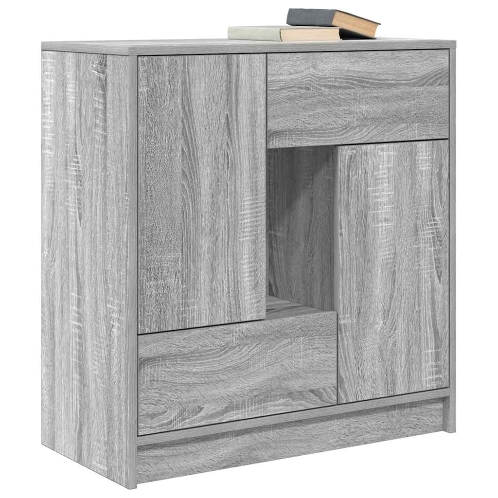 Buffet avec tiroirs et portes sonoma gris 70,5x34x74,5 cm