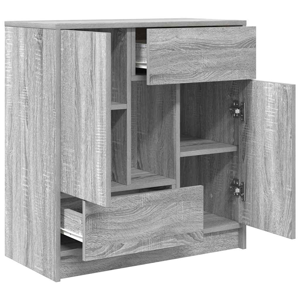 Buffet avec tiroirs et portes sonoma gris 70,5x34x74,5 cm