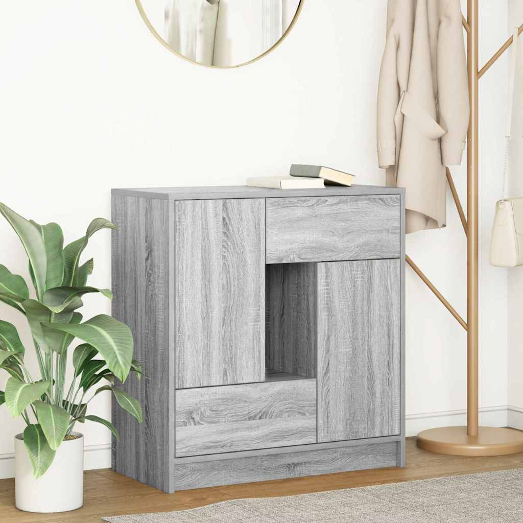 Buffet avec tiroirs et portes sonoma gris 70,5x34x74,5 cm