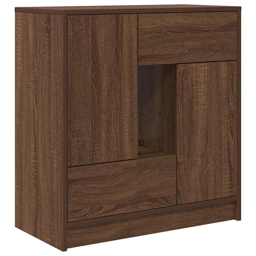 Buffet avec tiroirs et portes chêne marron 70,5x34x74,5 cm - XIOS