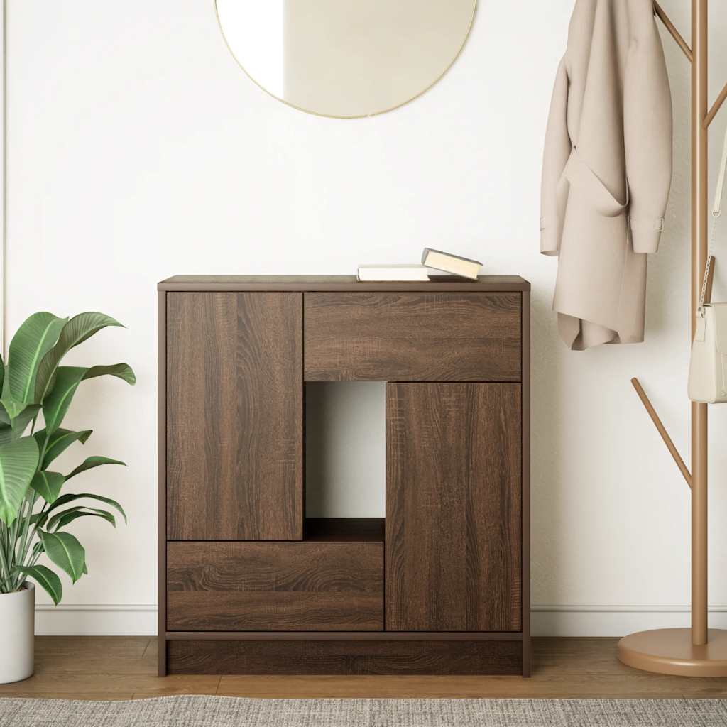 Buffet avec tiroirs et portes chêne marron 70,5x34x74,5 cm - XIOS