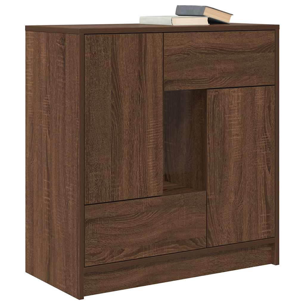 Buffet avec tiroirs et portes chêne marron 70,5x34x74,5 cm - XIOS
