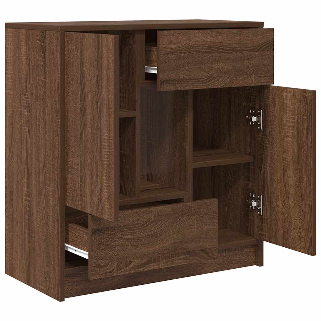 Buffet avec tiroirs et portes chêne marron 70,5x34x74,5 cm - XIOS