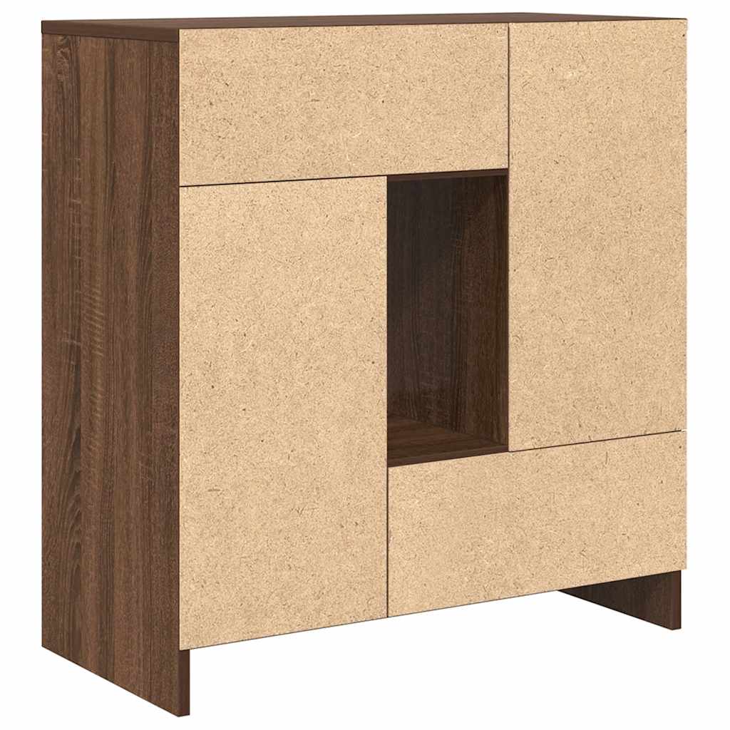 Buffet avec tiroirs et portes chêne marron 70,5x34x74,5 cm - XIOS