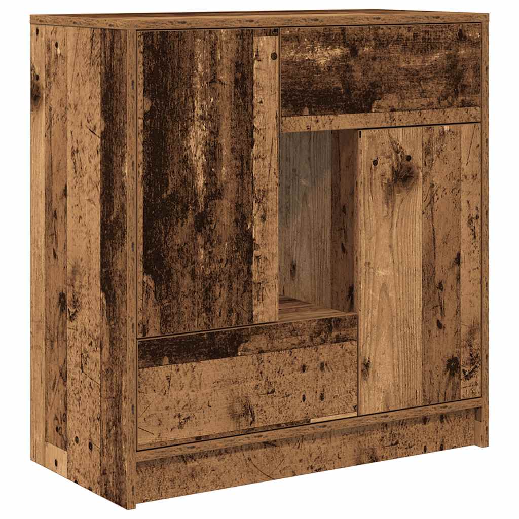 Buffet avec tiroirs et portes vieux bois 70,5x34x74,5 cm