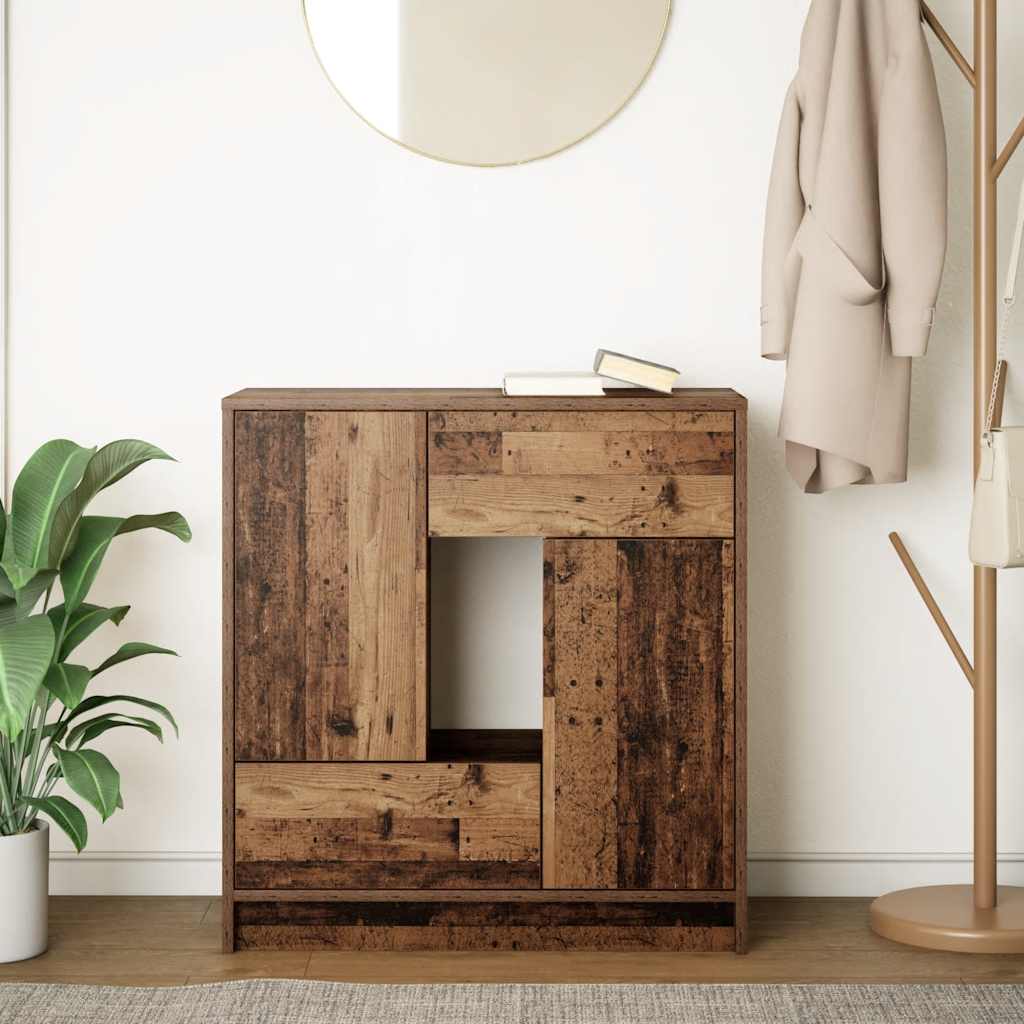 Buffet avec tiroirs et portes vieux bois 70,5x34x74,5 cm