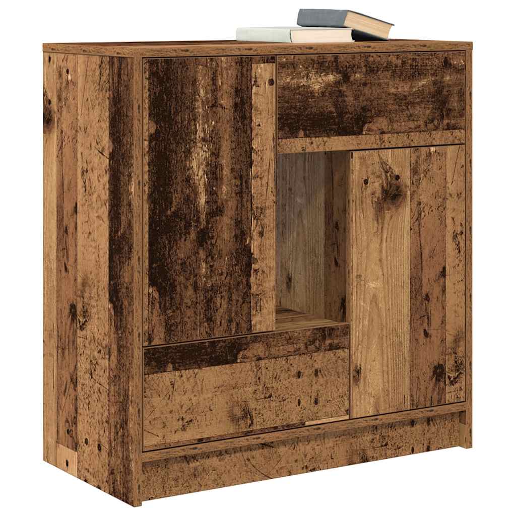 Buffet avec tiroirs et portes vieux bois 70,5x34x74,5 cm