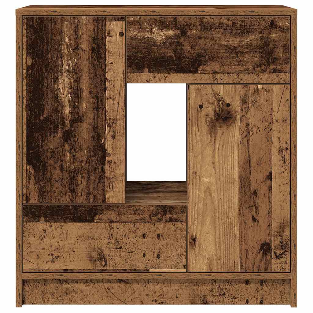 Buffet avec tiroirs et portes vieux bois 70,5x34x74,5 cm