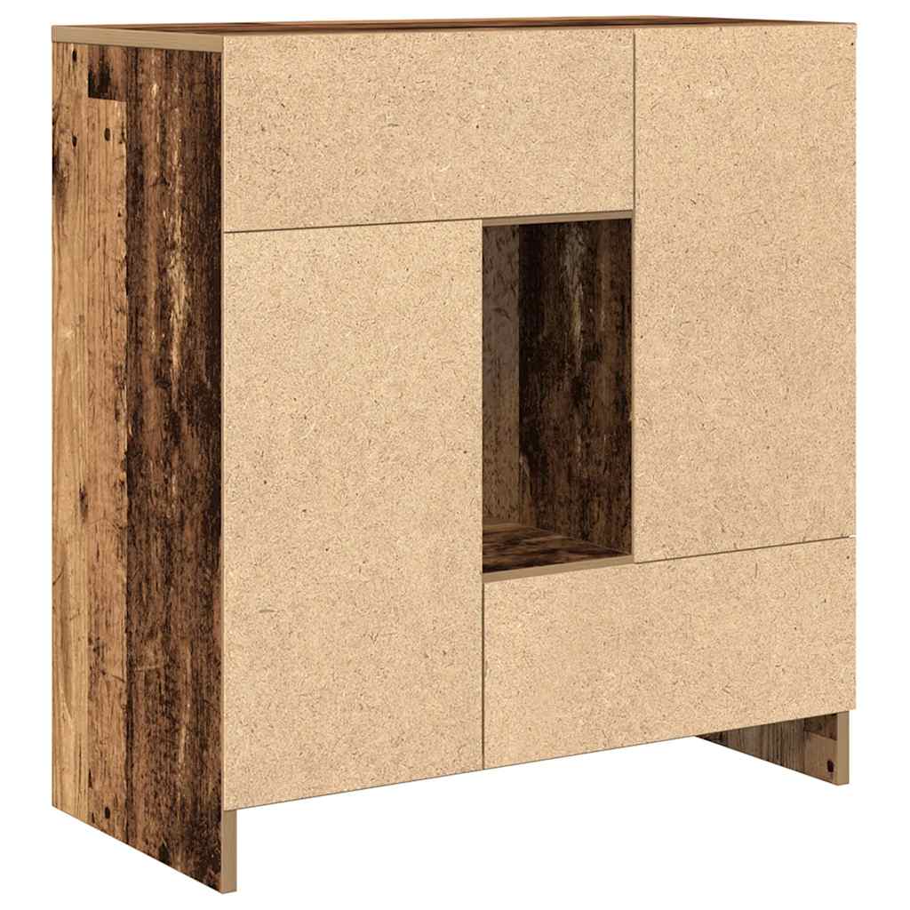 Buffet avec tiroirs et portes vieux bois 70,5x34x74,5 cm