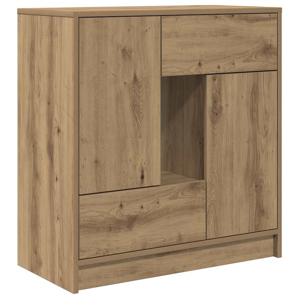 Buffet avec tiroirs et portes chêne artisanal 70,5x34x74,5 cm - XIOS