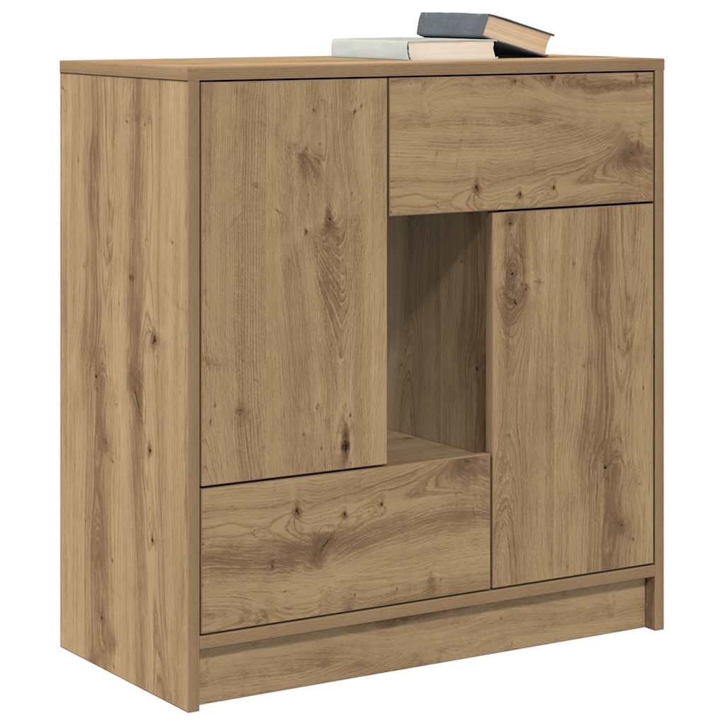 Buffet avec tiroirs et portes chêne artisanal 70,5x34x74,5 cm - XIOS