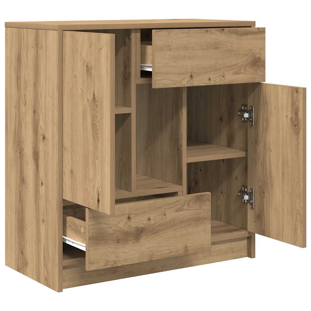 Buffet avec tiroirs et portes chêne artisanal 70,5x34x74,5 cm - XIOS