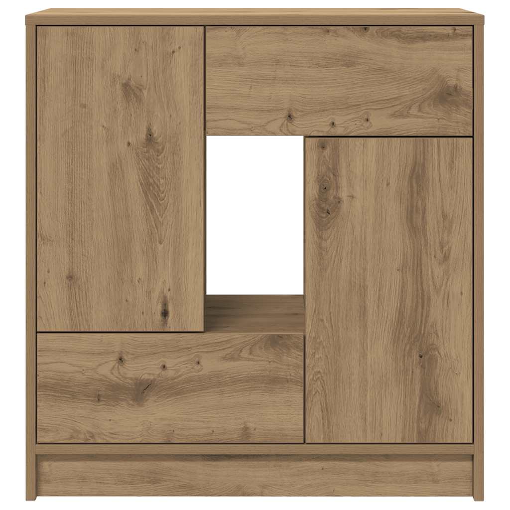 Buffet avec tiroirs et portes chêne artisanal 70,5x34x74,5 cm - XIOS