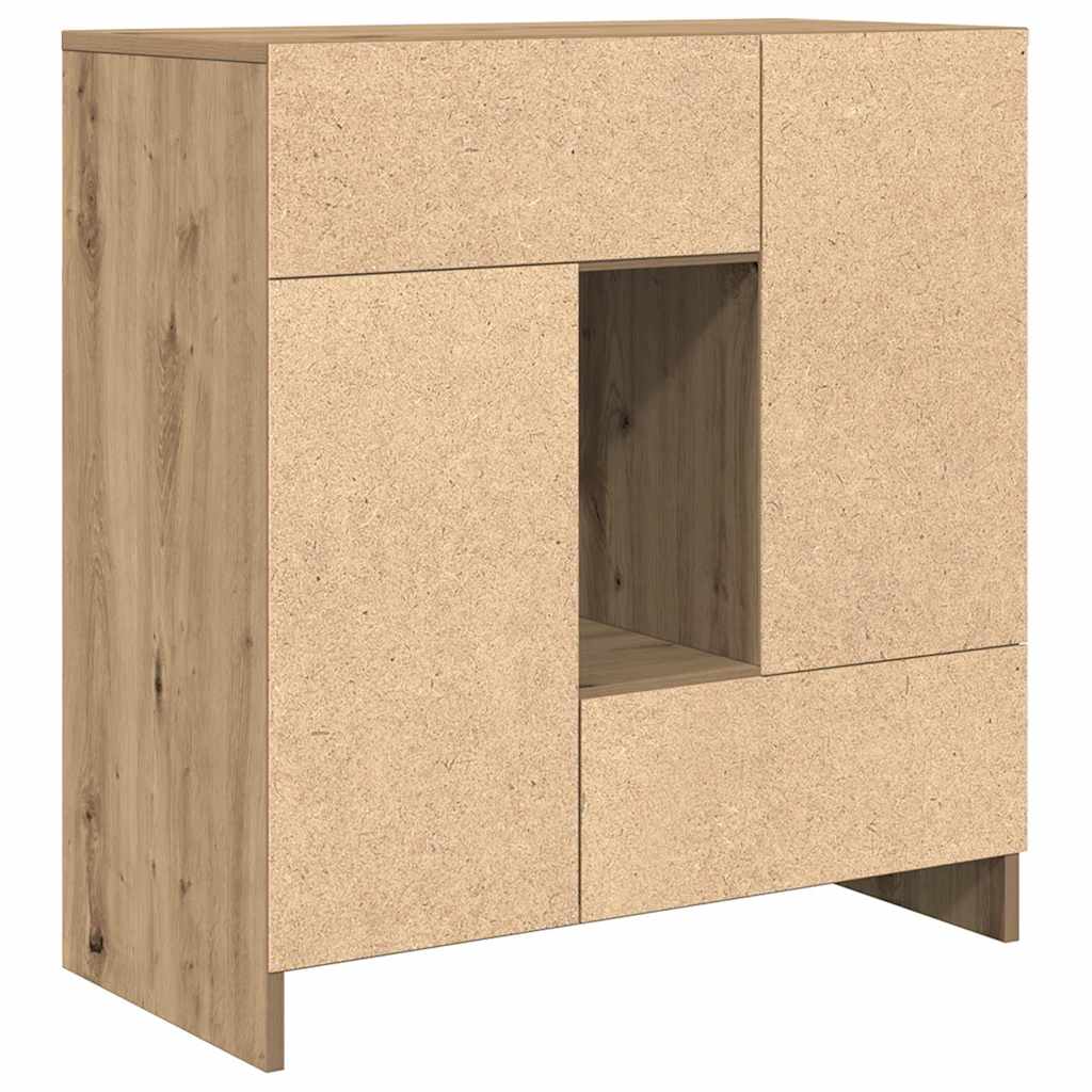 Buffet avec tiroirs et portes chêne artisanal 70,5x34x74,5 cm - XIOS