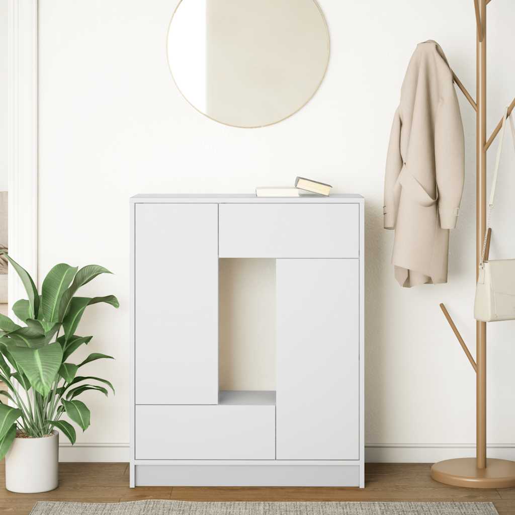Buffet avec tiroirs et portes blanc 73x31x90 cm - XIOS