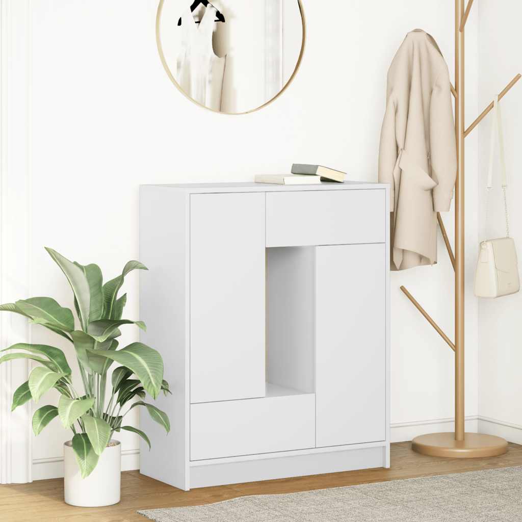 Buffet avec tiroirs et portes blanc 73x31x90 cm - XIOS