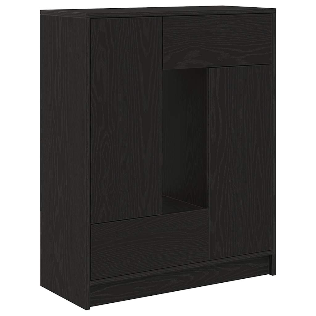 Buffet avec tiroirs et portes chêne noir 73x31x90 cm - XIOS