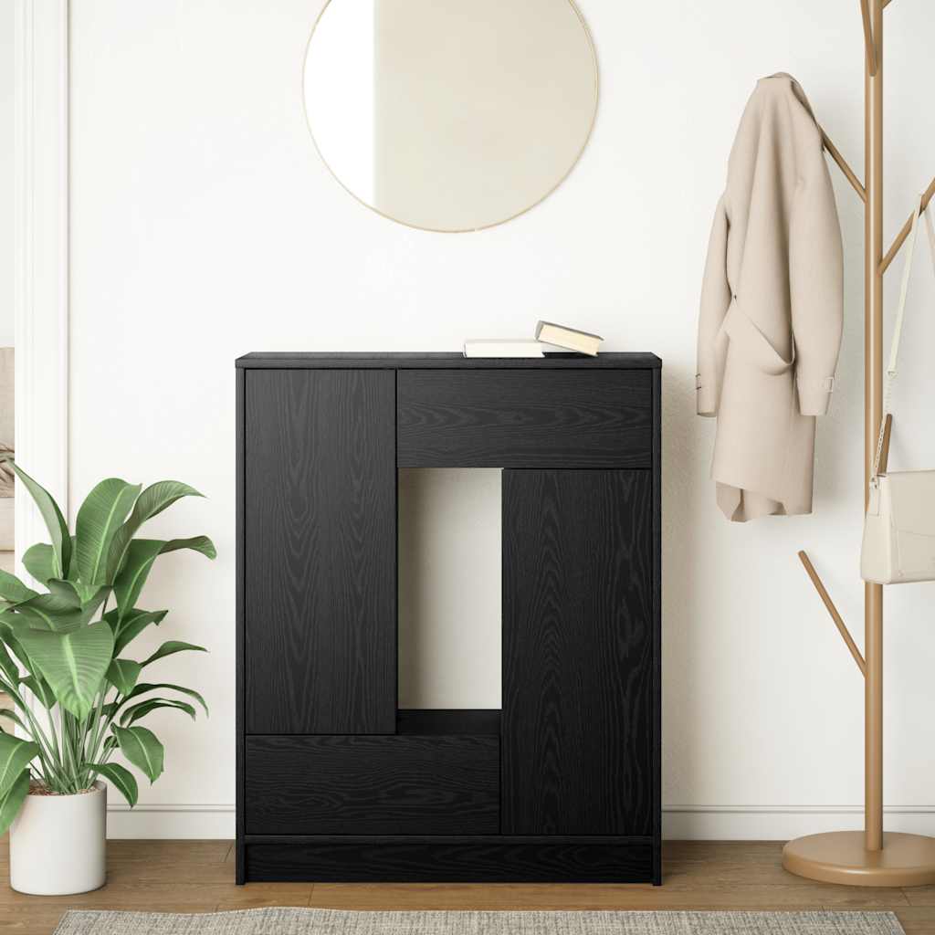 Buffet avec tiroirs et portes chêne noir 73x31x90 cm - XIOS
