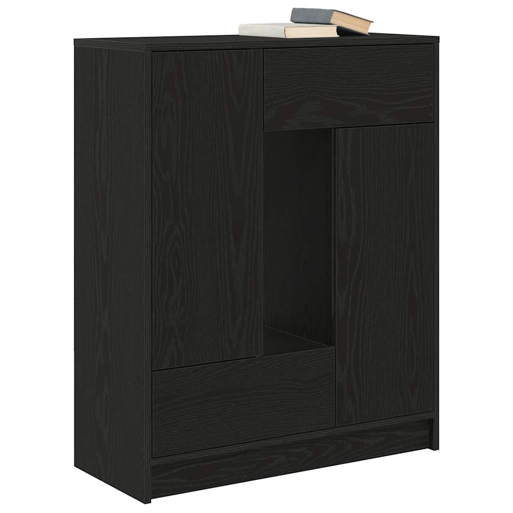 Buffet avec tiroirs et portes chêne noir 73x31x90 cm - XIOS