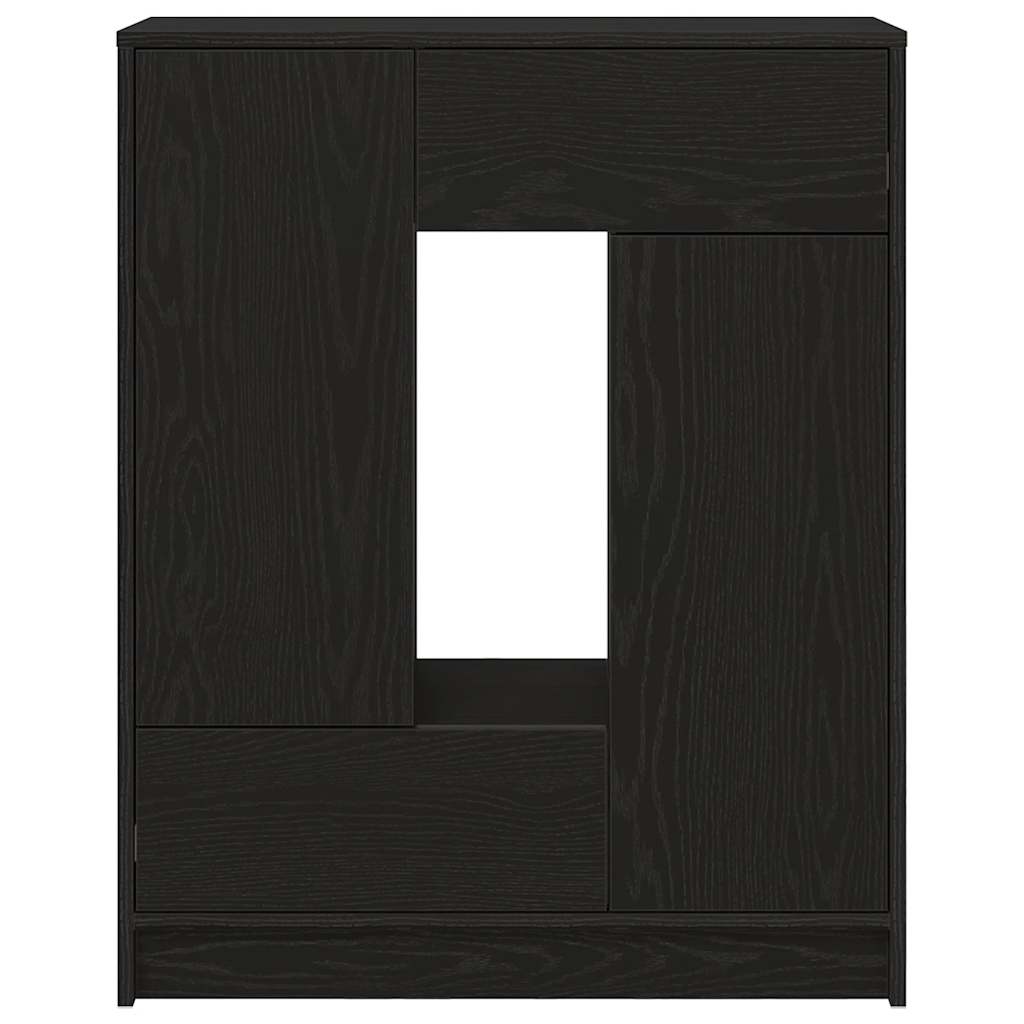 Buffet avec tiroirs et portes chêne noir 73x31x90 cm - XIOS