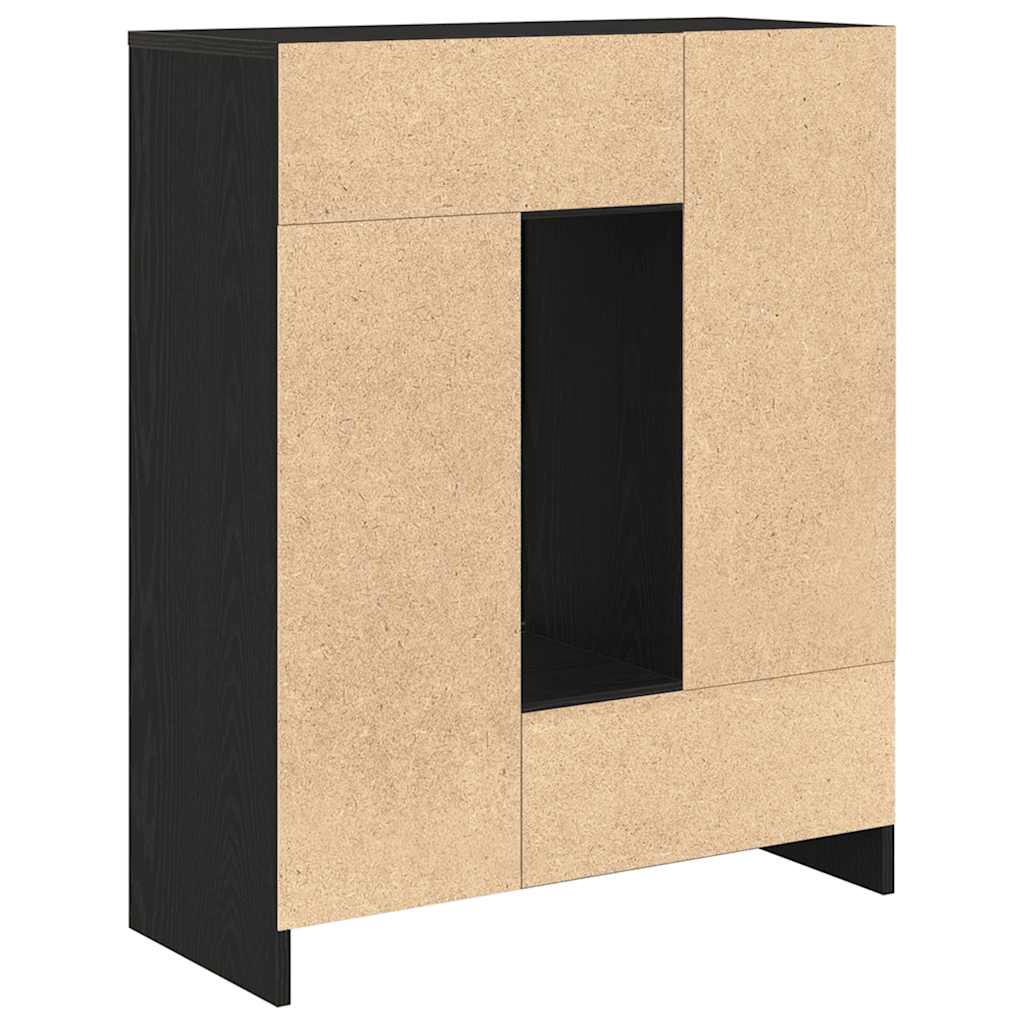 Buffet avec tiroirs et portes chêne noir 73x31x90 cm - XIOS