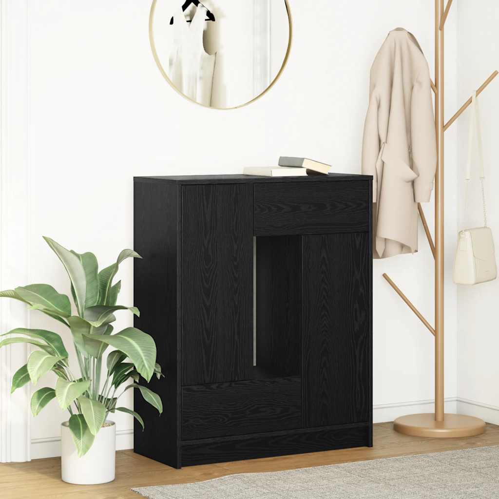 Buffet avec tiroirs et portes chêne noir 73x31x90 cm - XIOS