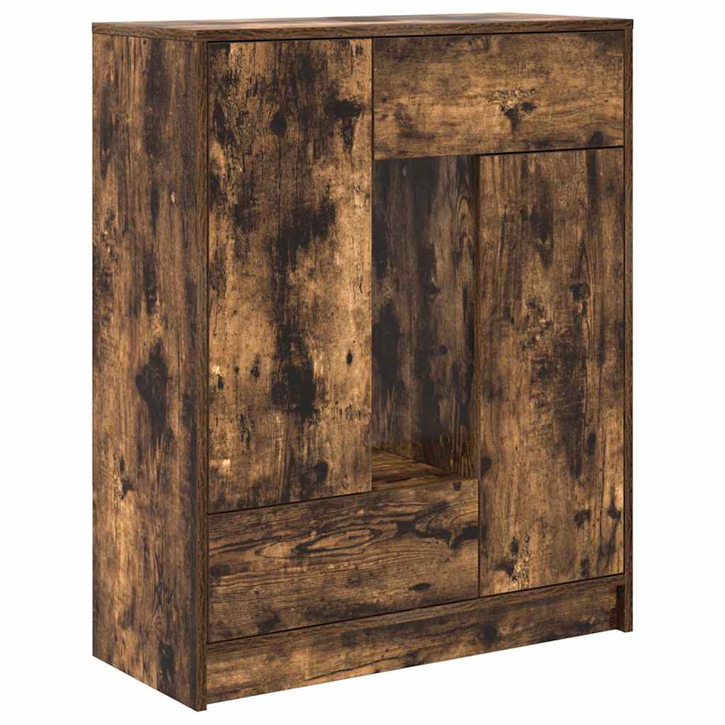 Buffet avec tiroirs et portes chêne fumé 73x31x90 cm - XIOS