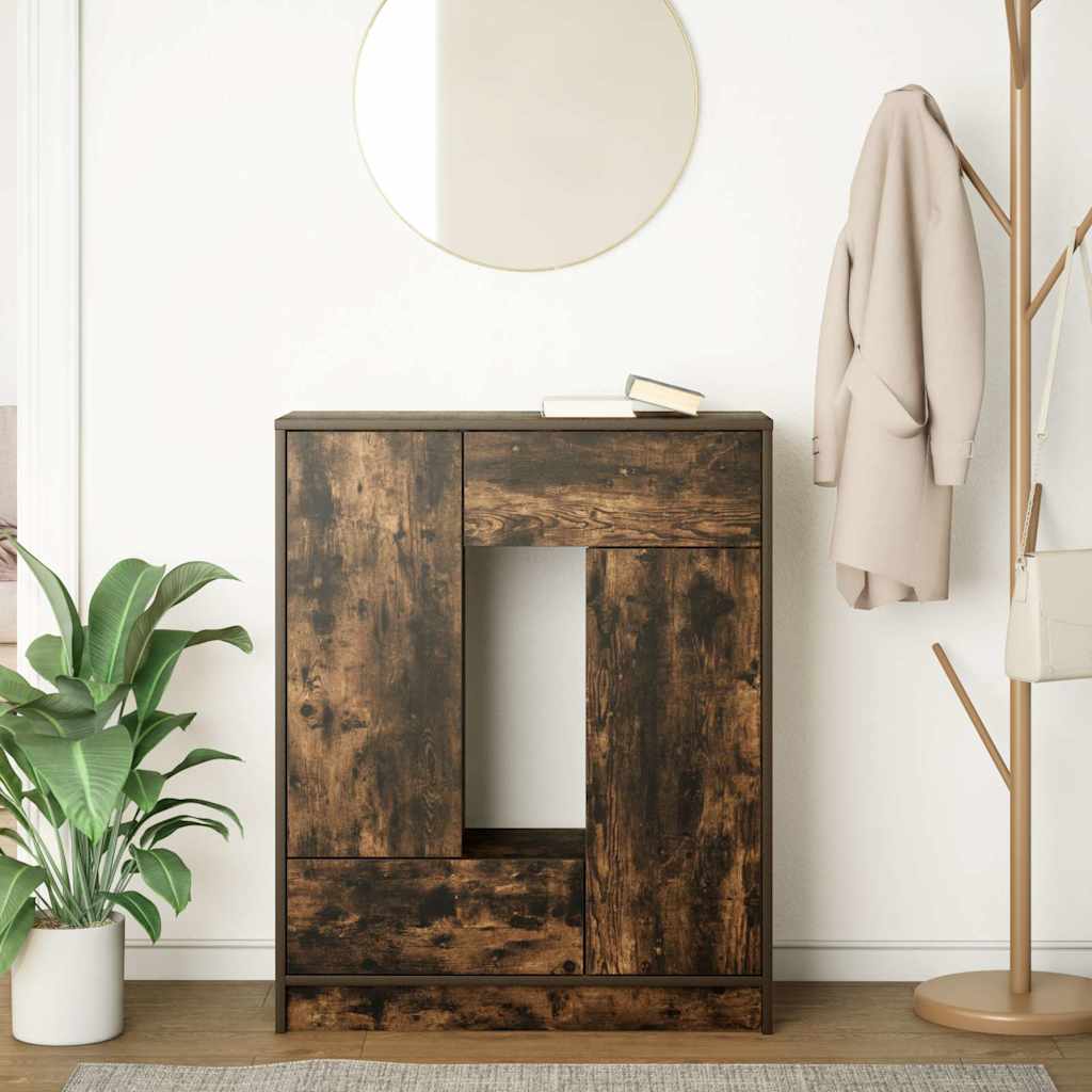 Buffet avec tiroirs et portes chêne fumé 73x31x90 cm - XIOS